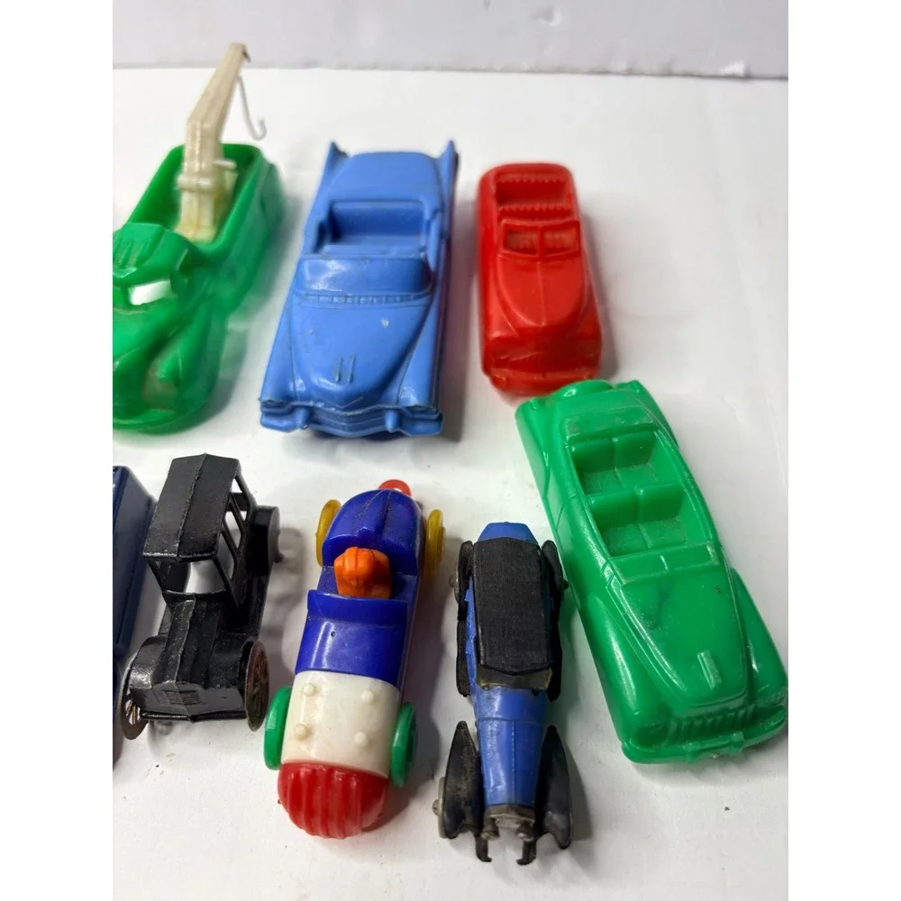 Vintage Mixed Toy Vehicle Lot 16pc Plastic Diecast Cars Truck Tractor USAF Plane